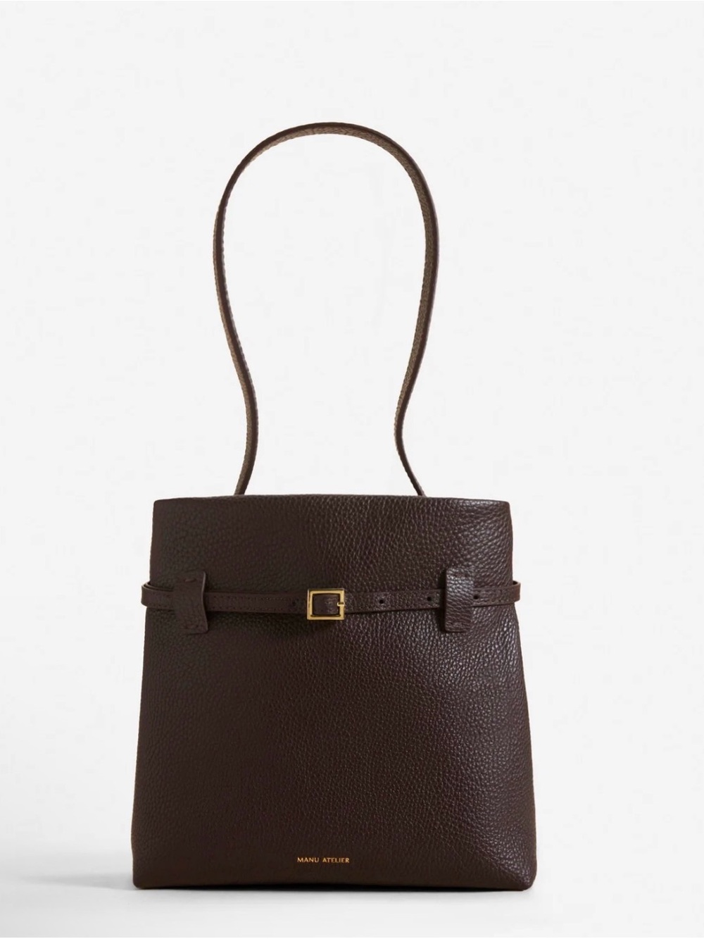 Manu Atelier Mini Tote du Jour Deep Brown